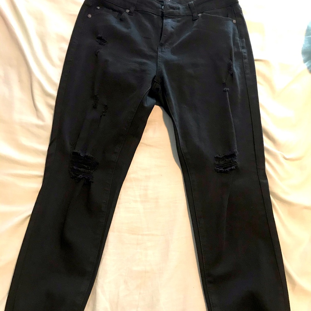 Black ripped jeans